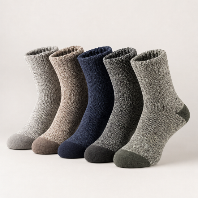 GPT Image 2 - Pack 5 paires chaussettes 100% laine mérinos