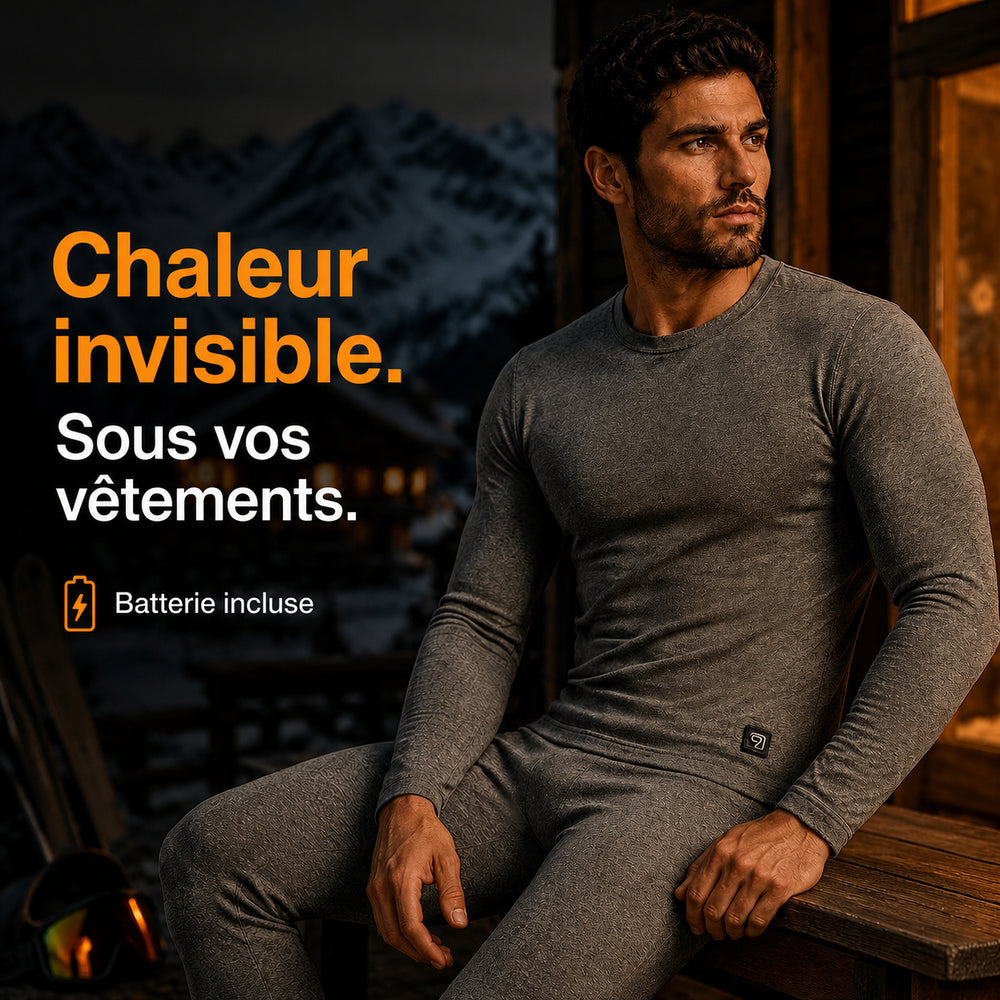 Sous-vetement chauffant ThermoSkin X22 porte dans une piece fraiche