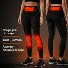 Legging chauffant femme L4 vu de face et de dos avec zones chauffantes