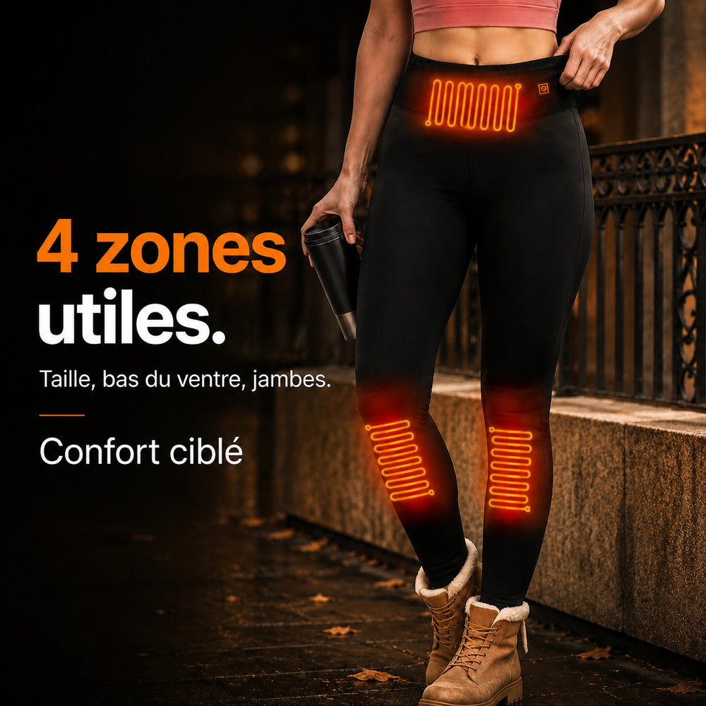 Legging chauffant femme L4 et ses quatre zones chauffantes