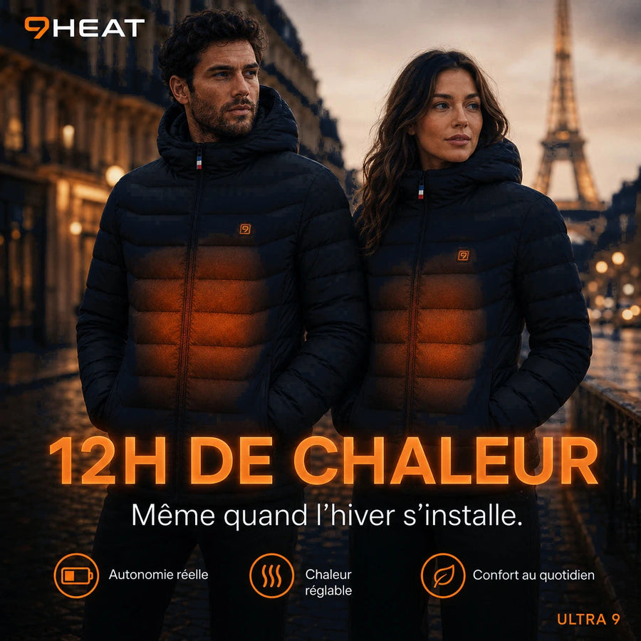 Doudoune chauffante Celsius 9 bleu marine 9HEAT - vue 6