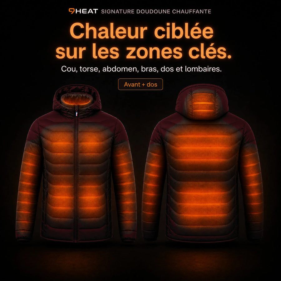 Doudoune chauffante Celsius 9 rouge 9HEAT - vue 7