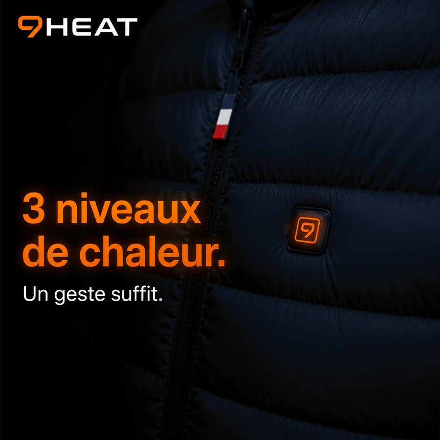 Doudoune chauffante Celsius 9 bleu marine 9HEAT - vue 11