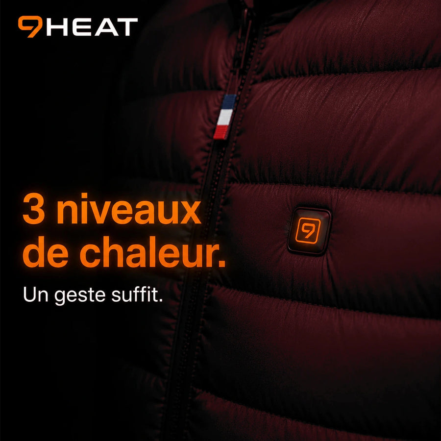Doudoune chauffante Celsius 9 rouge 9HEAT - vue 11