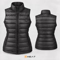 Gilet chauffant femme 9HEAT Aurea 8 noir, vues face et dos