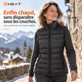 Gilet chauffant femme Aurea 8 porté en extérieur par temps froid