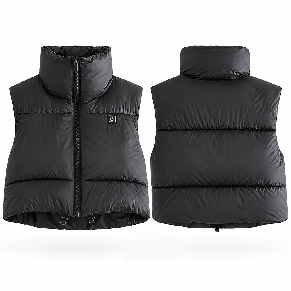 Gilet court Nola 5, face et dos - Noir