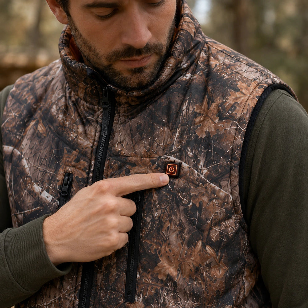 9HEAT Camo K3 - Gilet chauffant sans manches - Bouton de contrôle