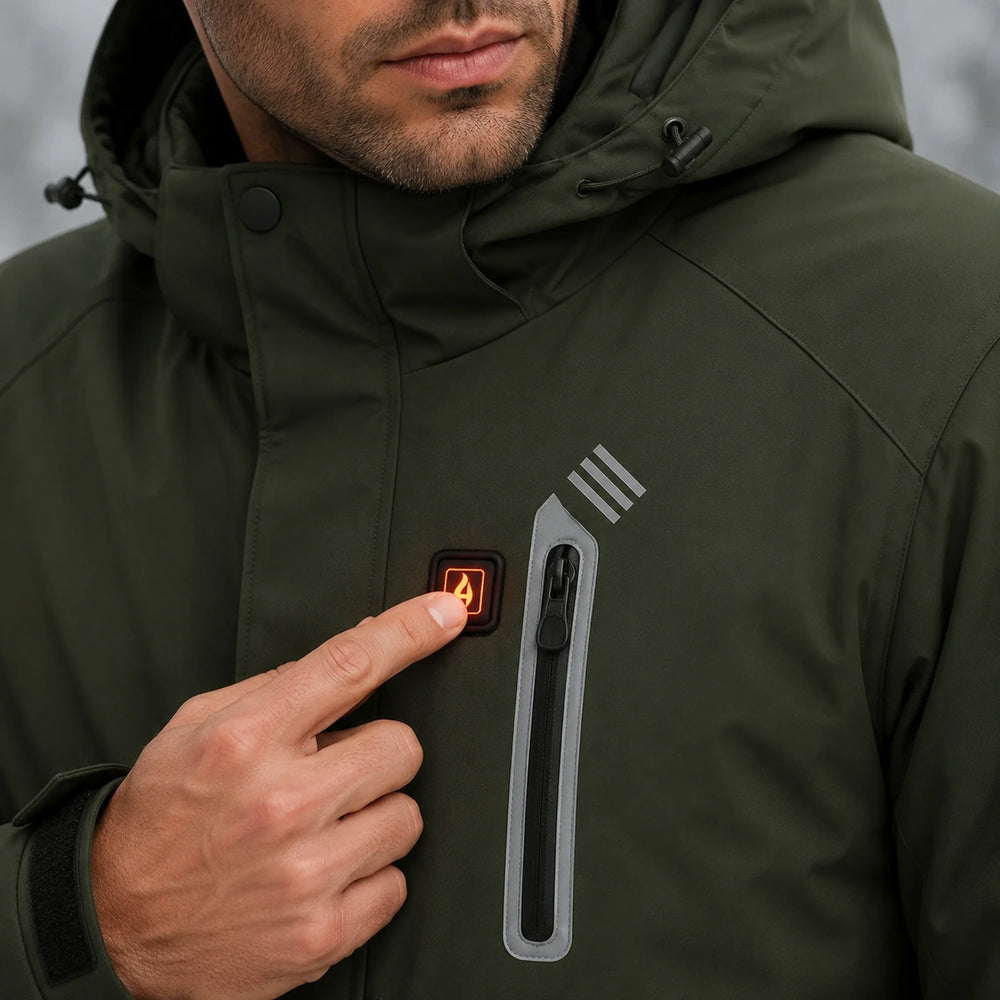 9HEAT Arctic 9 - Parka chauffante Homme - Bouton de contrôle