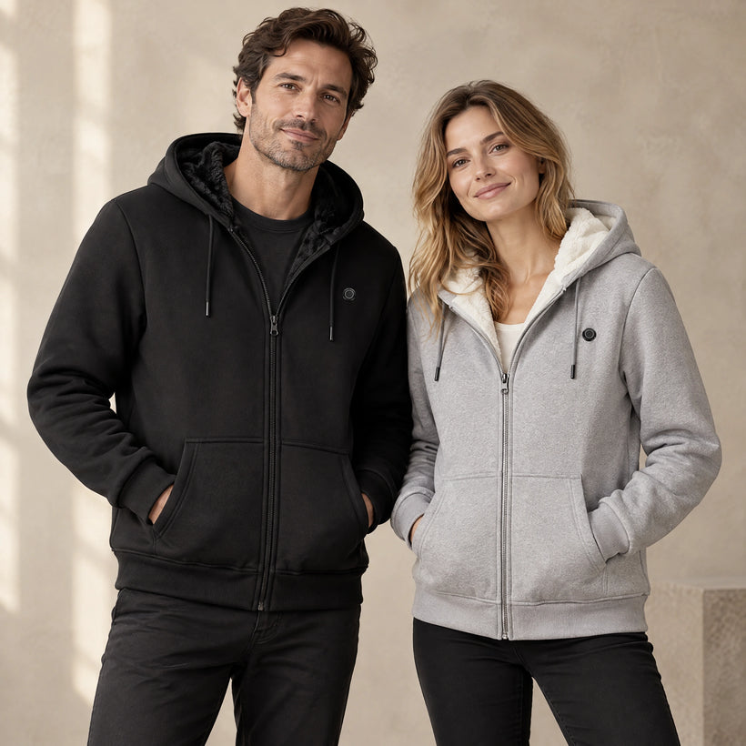 9HEAT Velora 5 — Veste sweat zippée chauffante doublée velours