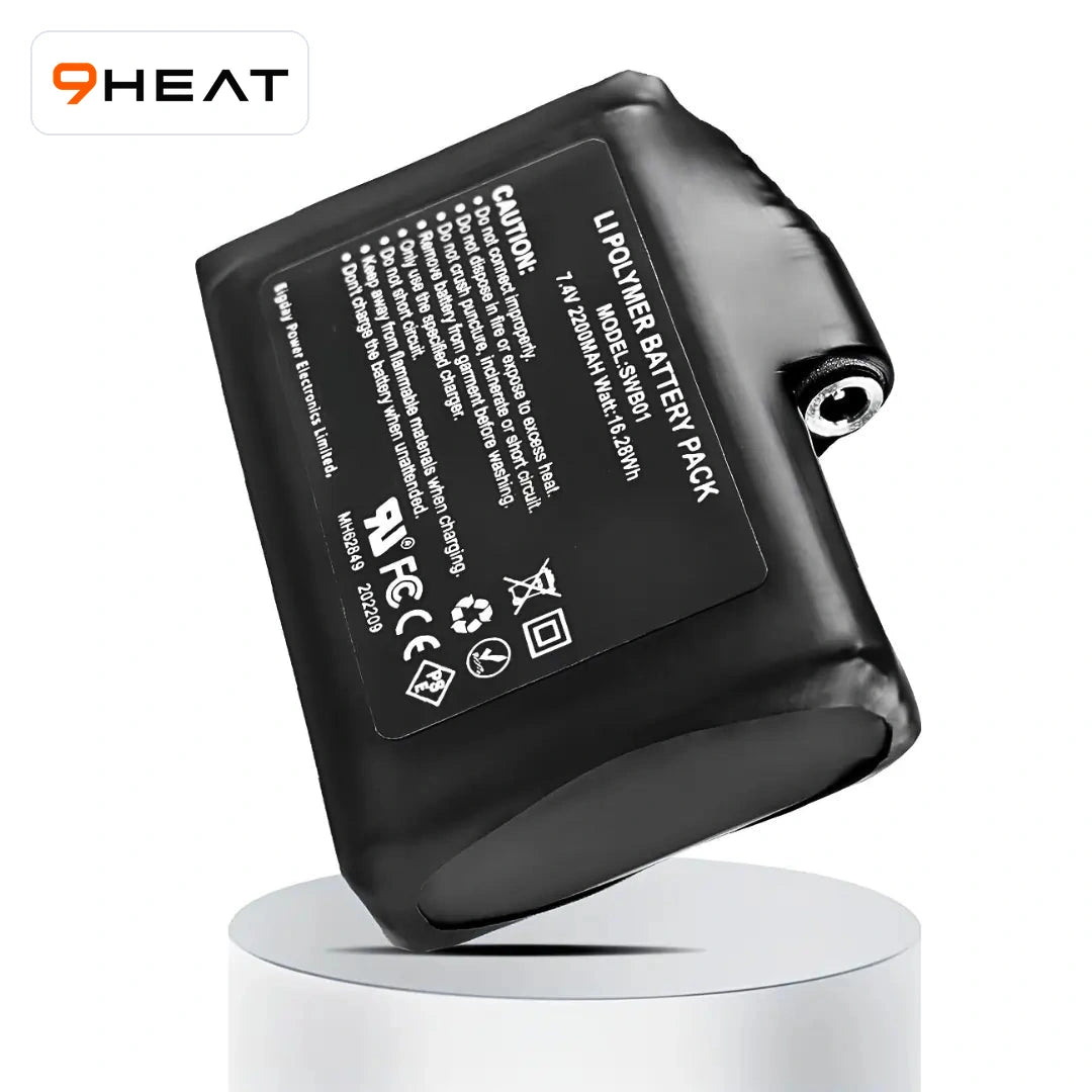 9HEAT Batterie 2000 mAh 7,4V pour gants chauffants