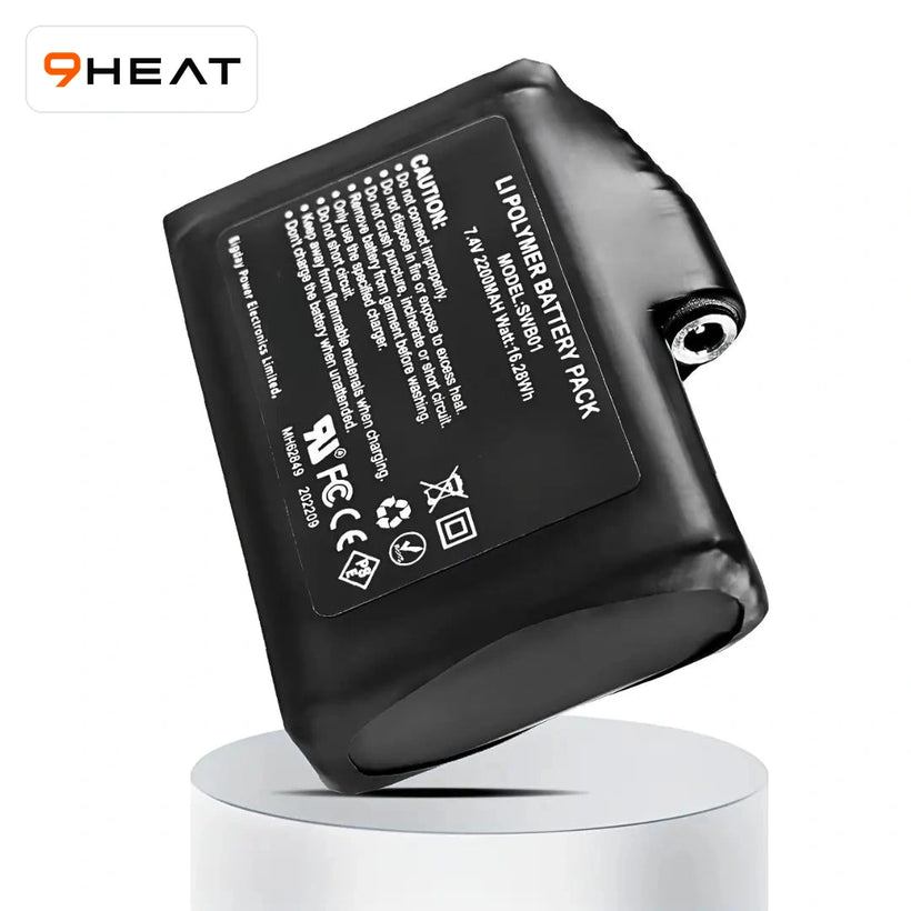 9HEAT Batterie 2000 mAh 7,4V pour gants chauffants