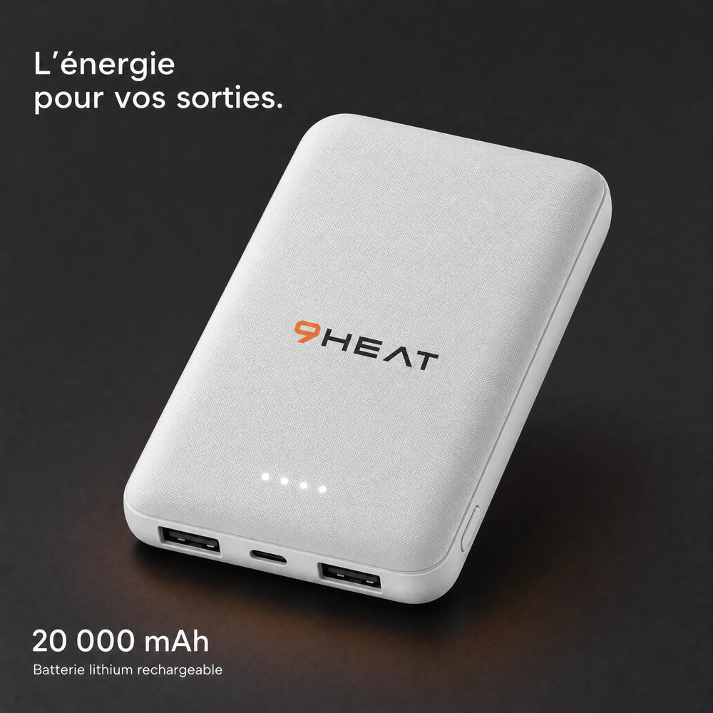9HEAT — batterie lithium rechargeable 20 000 mAh