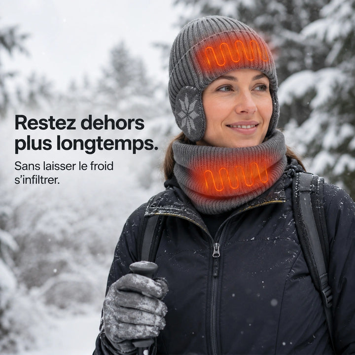 9HEAT DuoKnit N2 - Bonnet et tour de cou chauffants