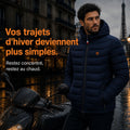Doudoune Celsius 9 Bleu Marine portee lors d'un trajet hivernal | galerie validee 20260810 08