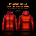 Doudoune Celsius 9 Rouge : zones chauffantes avant et dos | galerie validee 20260810 07