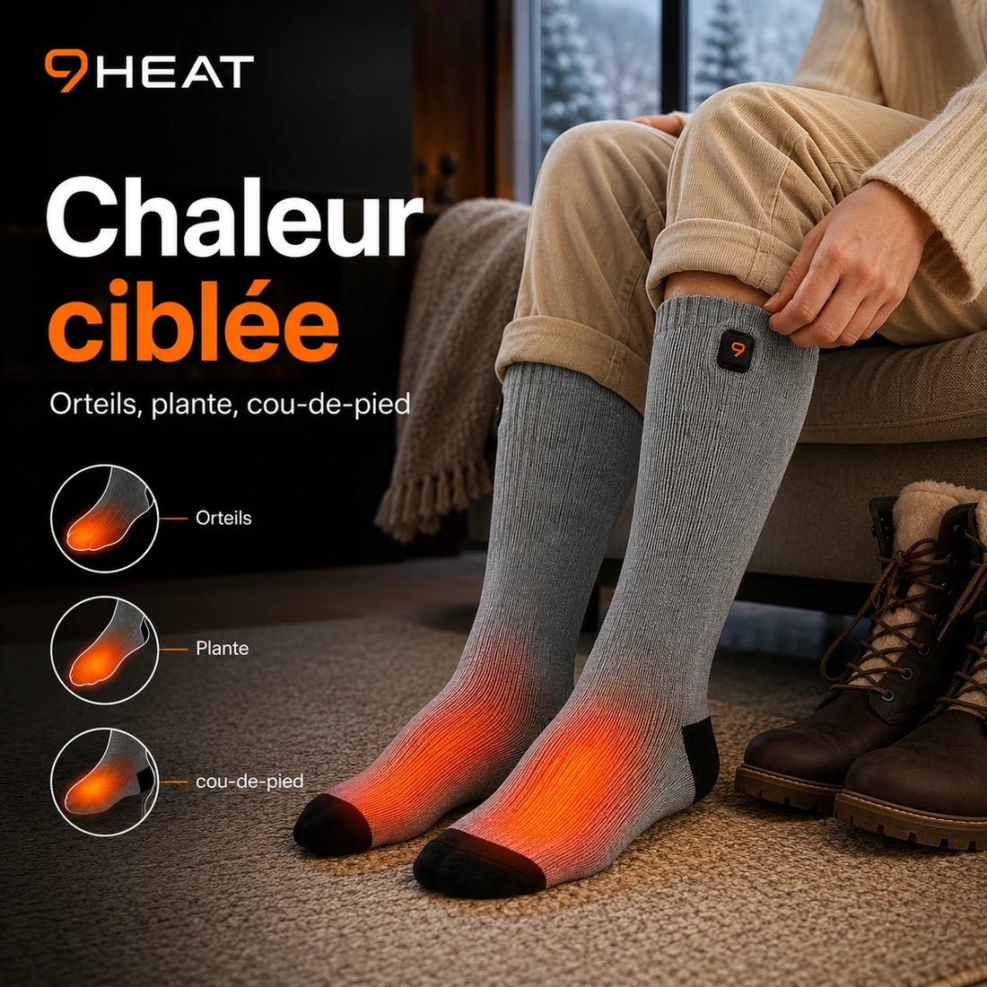 Chaussettes chauffantes unisexe - Sock'R