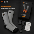 9HEAT Sock'R - Chaussettes chauffantes Unisexe - Pack complet