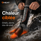 9HEAT Sock'R34 - Chaussettes chauffantes Unisexe - Zones chauffantes