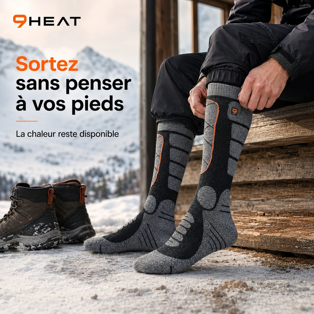 9HEAT Sock'R34 - Chaussettes chauffantes Unisexe - Sortie