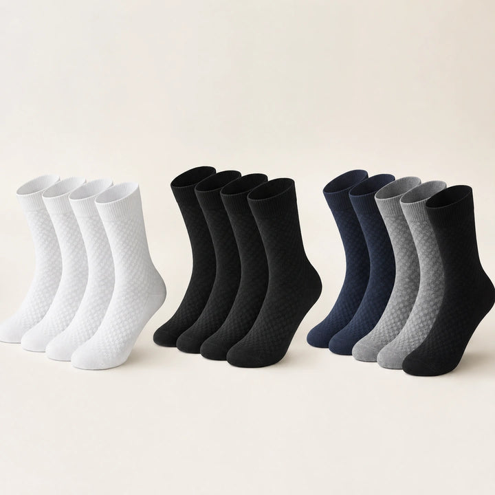 9HEAT DailySoft B4 - Pack 4 paires de chaussettes mi-hautes en viscose de bambou