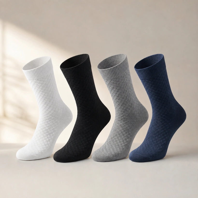 9HEAT DailySoft B4 - Pack 4 paires de chaussettes mi-hautes en viscose de bambou