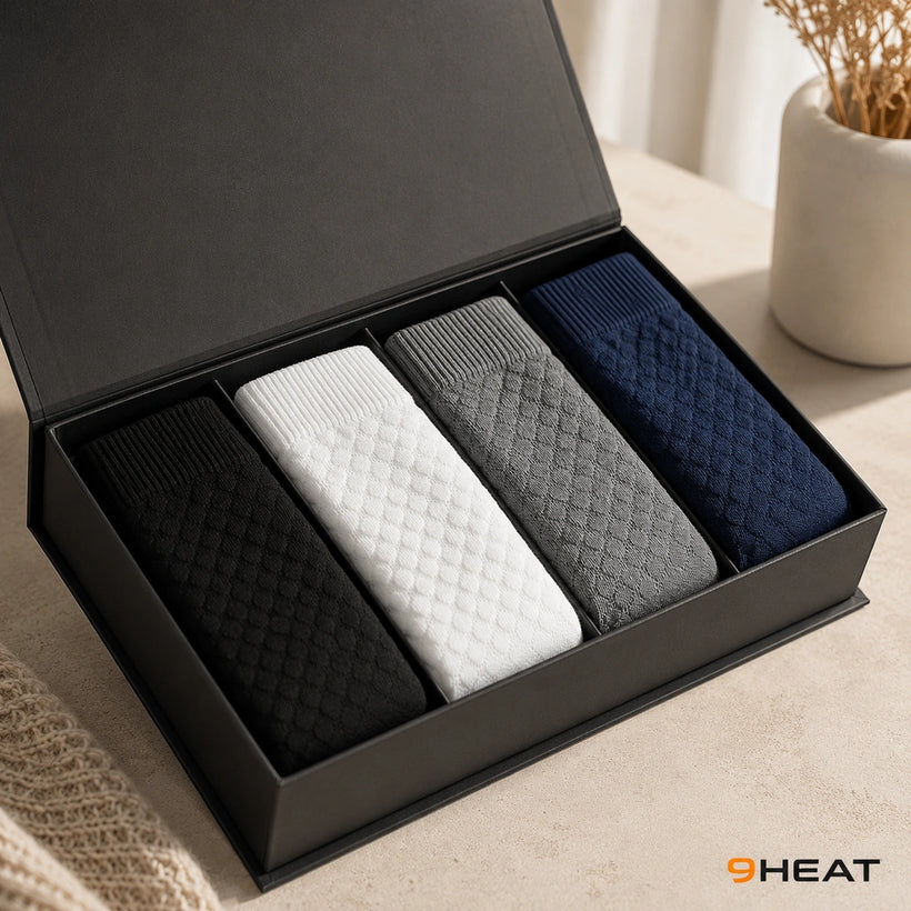 9HEAT DailySoft B4 - Pack 4 paires de chaussettes mi-hautes en viscose de bambou