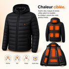 9HEAT Urban 8 - Doudoune chauffante 21 zones - Preuve zones chauffantes