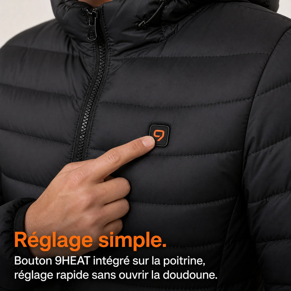 9HEAT Urban 8 - Doudoune chauffante 21 zones - Bouton / réglage
