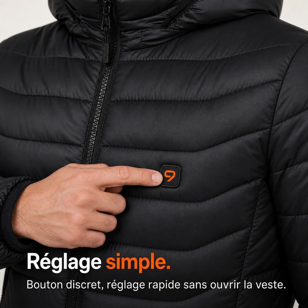 9HEAT Eclipse 8 - Doudoune chauffante Homme - Bouton / réglage