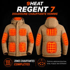 9HEAT Regent 7 - Doudoune chauffante homme - Zones chauffantes complètes avant et dos