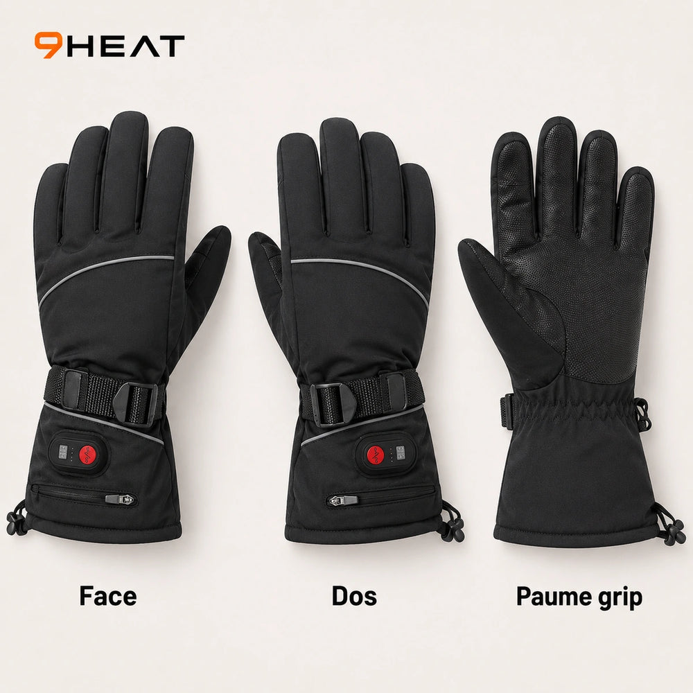 9HEAT Shark 3 - Gants chauffants 7,4V - Studio face dos paume