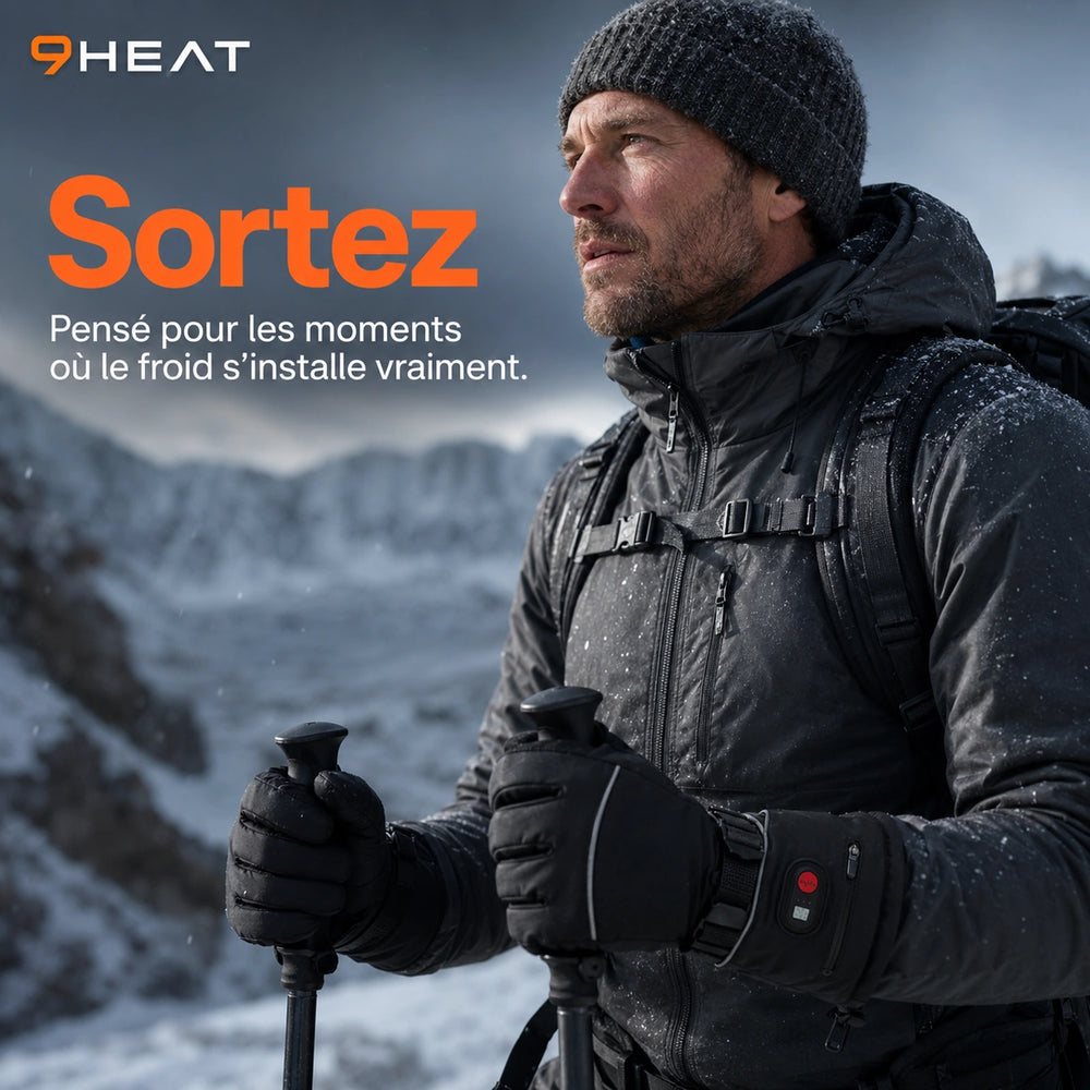 9HEAT Shark 3 - Gants chauffants 7,4V - Sortie