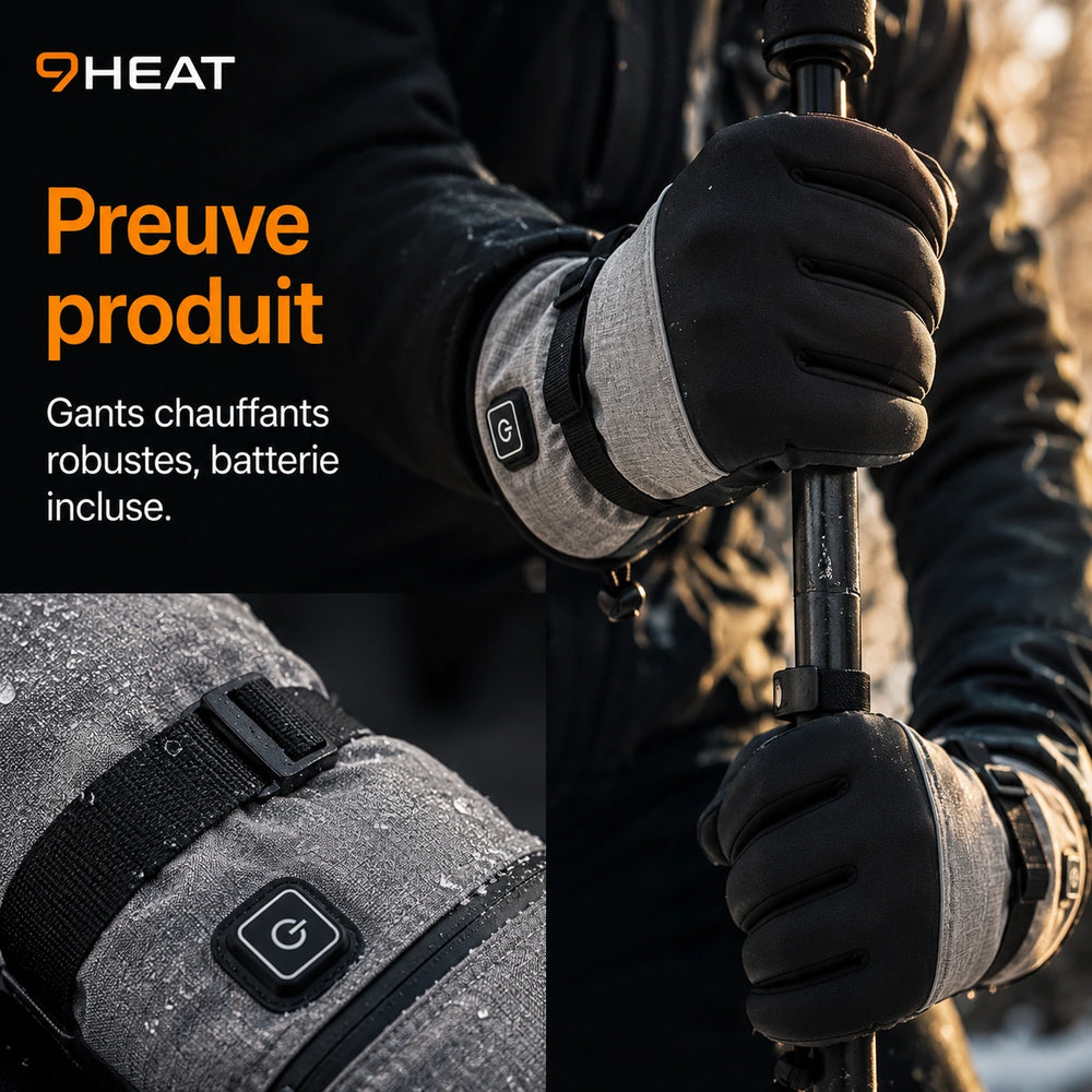 9HEAT Max - Gants chauffants - Preuve produit