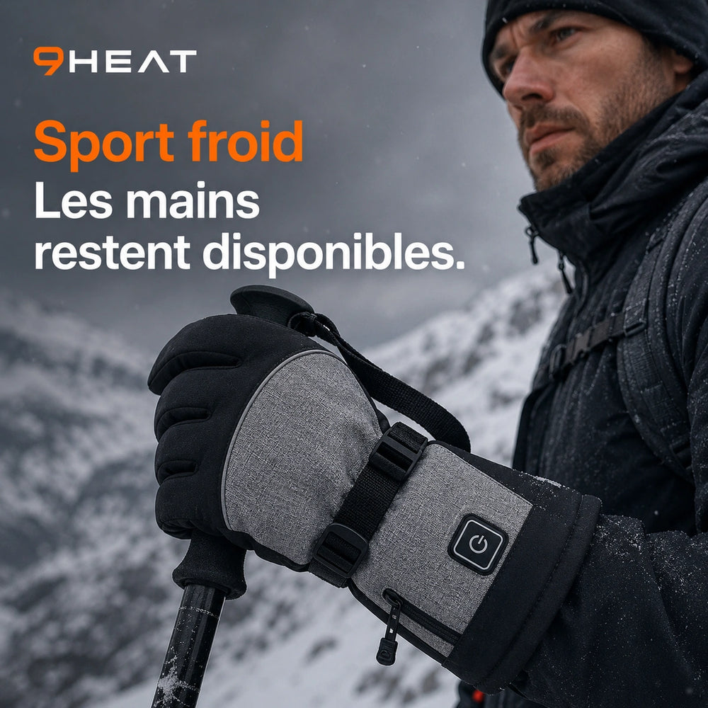 9HEAT Max - Gants chauffants - Usage Sport froid