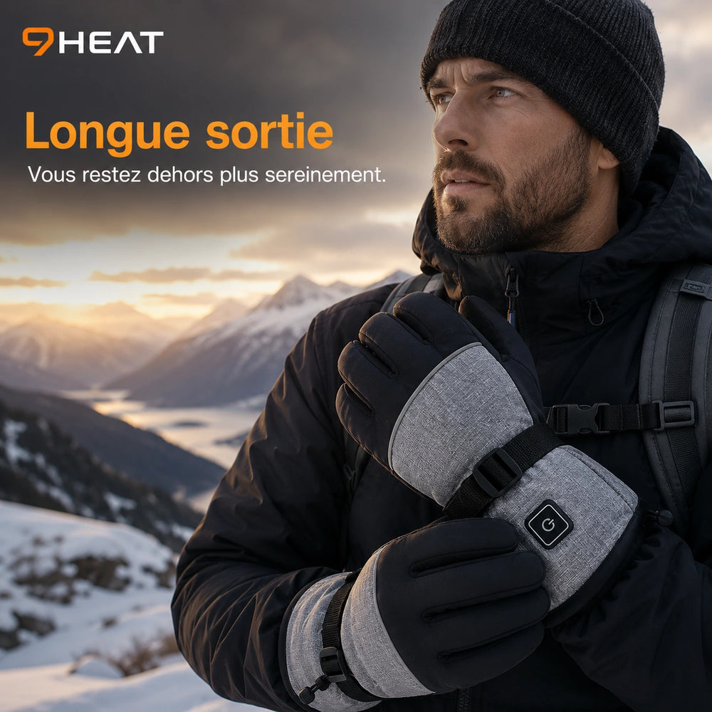 9HEAT Max - Gants chauffants - Usage Longue sortie