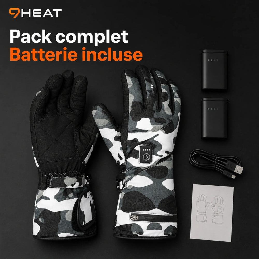 9HEAT Snow 3 - Gants chauffants - Pack complet