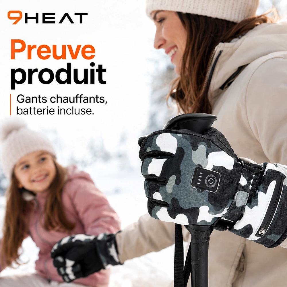 9HEAT Snow 3 - Gants chauffants - Preuve produit