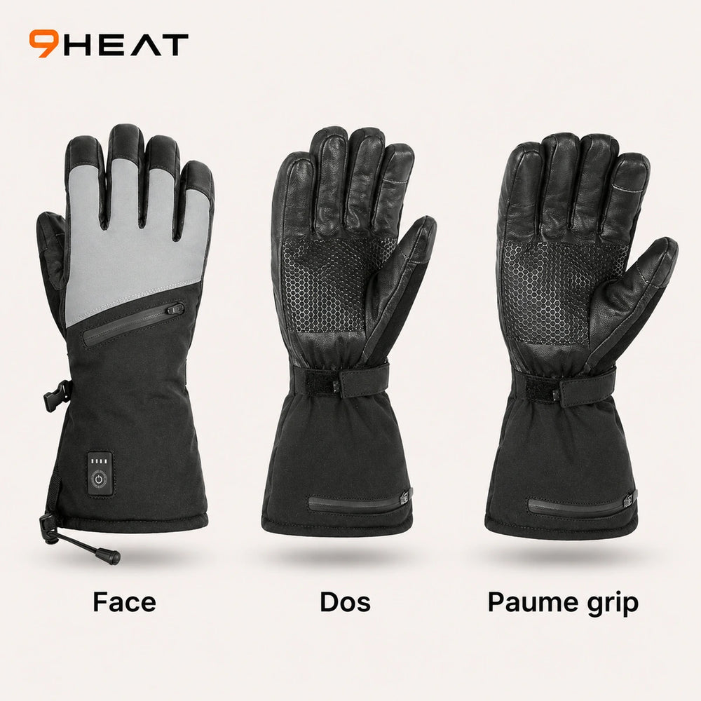 9HEAT Zera 3 - Gants chauffants - Studio face dos paume