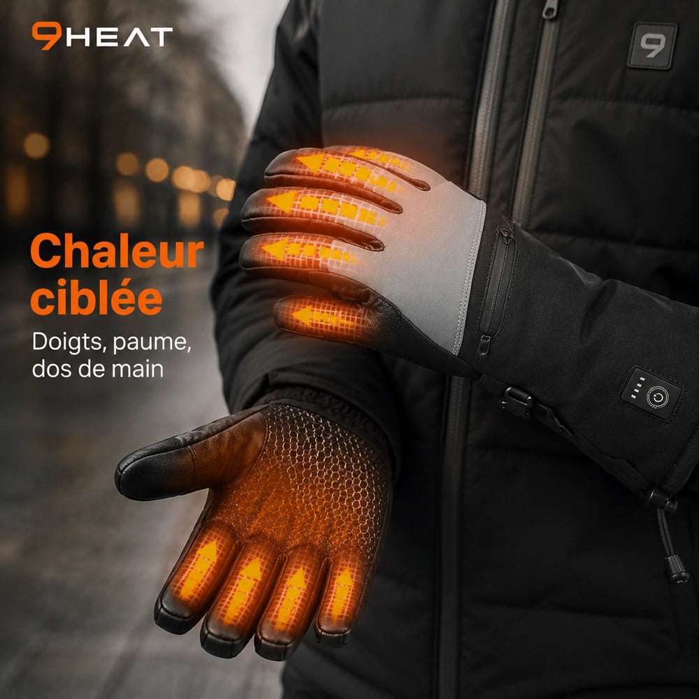 9HEAT Zera 3 - Gants chauffants - Zones chauffantes
