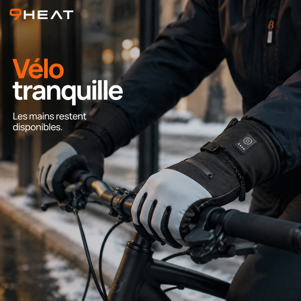 9HEAT Zera 3 - Gants chauffants - Usage Vélo tranquille
