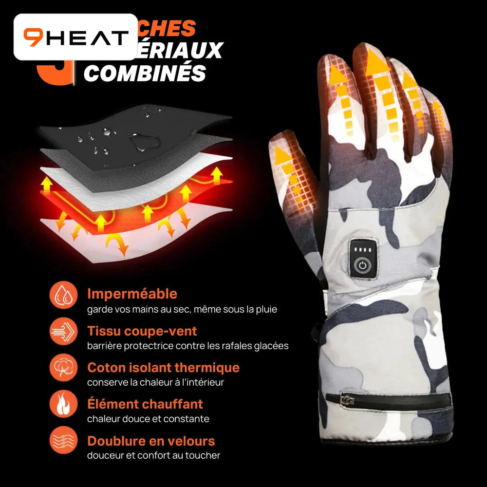 9HEAT Arctic Camo X5 - Gants chauffants camouflage - visuel 3