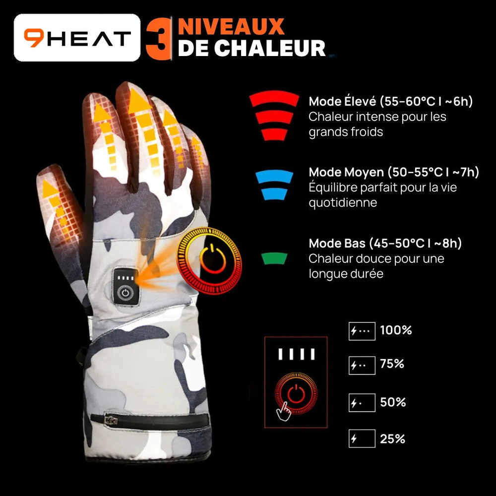 9HEAT Arctic Camo X5 - Gants chauffants camouflage - visuel 4