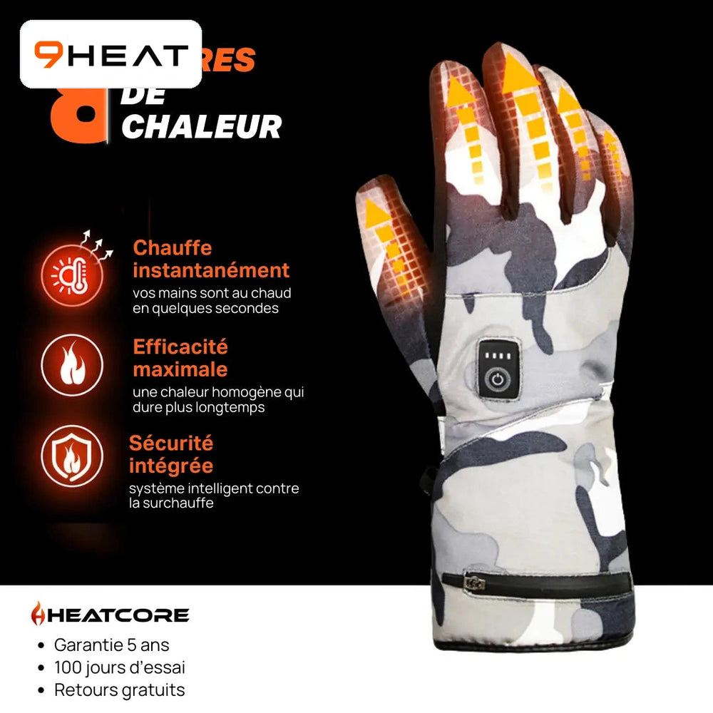 9HEAT Arctic Camo X5 - Gants chauffants camouflage - visuel 5
