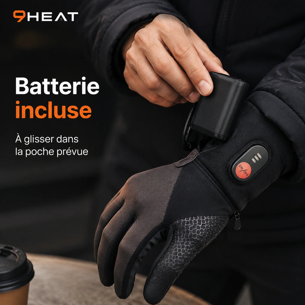 9HEAT Light R - Gants chauffants fins - Batterie