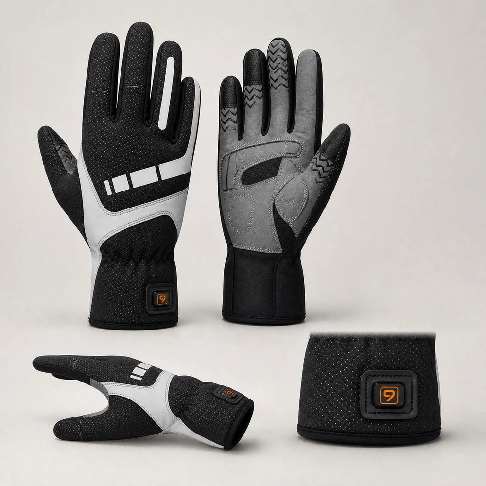 9HEAT Ride U3 - Gants chauffants fins vélo et moto - Référence multi-angle