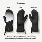 9HEAT Snow M1 - Gants chauffants grand froid - Studio face dos paume