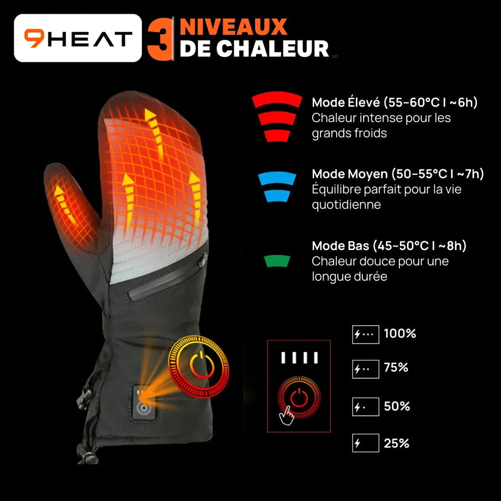 9HEAT Snow M1 - Gants chauffants grand froid - visuel 5