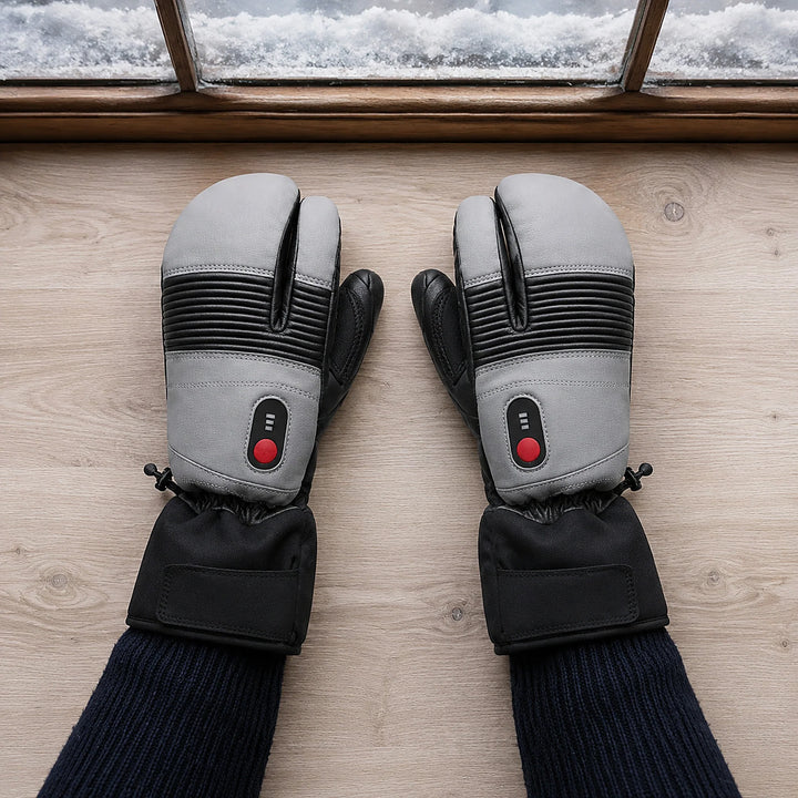 9HEAT Alpine Leather 3 - Gants chauffants trois doigts grand froid