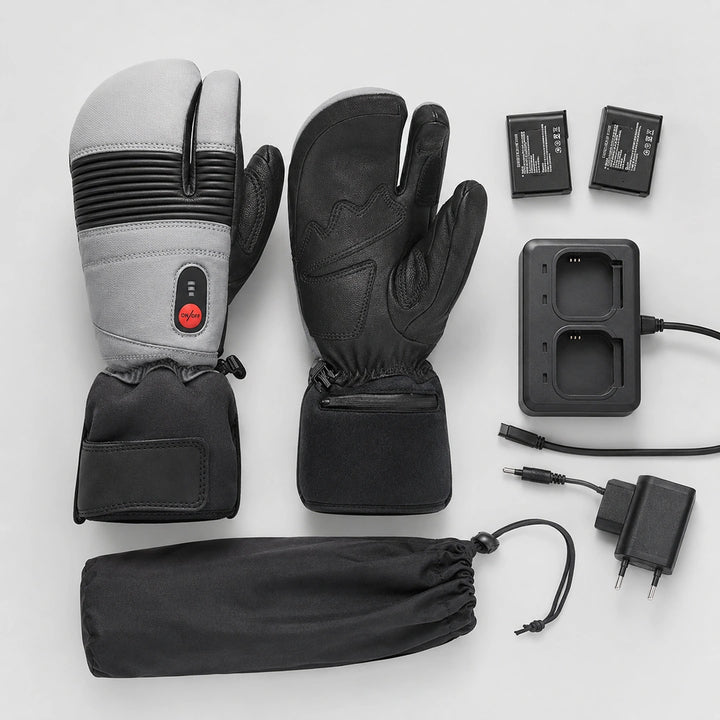 9HEAT Alpine Leather 3 - Gants chauffants trois doigts grand froid
